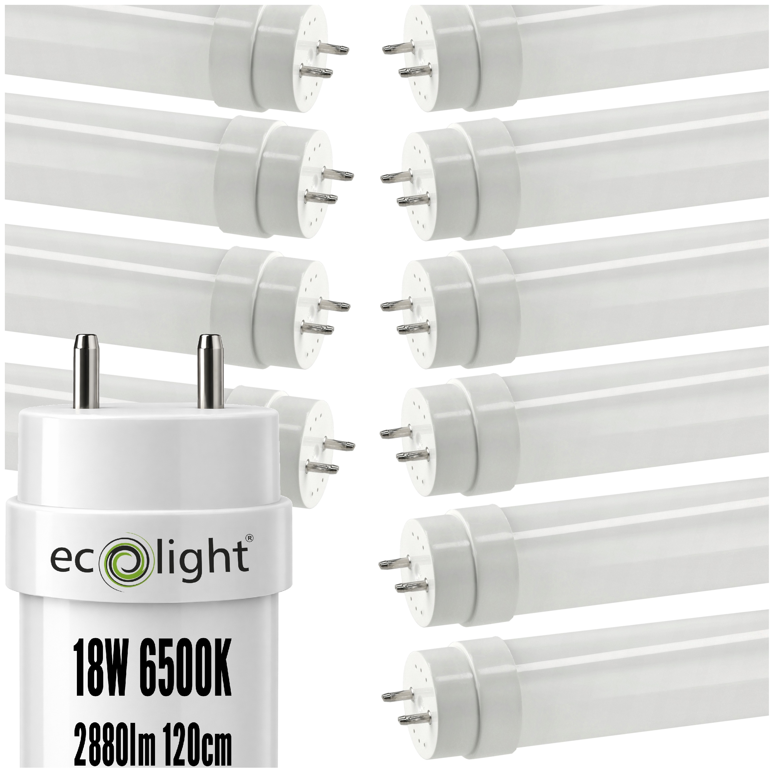 10x Tuba Led zářivka 120CM 18W 65W 2880lm Studená 6500K