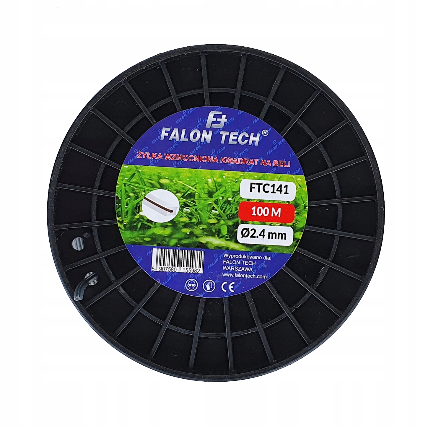 ŻYŁKA TNĄCA DO KOSY 2,4mm 100m KWADRAT ZBROJONA WYSOKA JAKOŚĆ WYTRZYMAŁA! Kod producenta FTC141