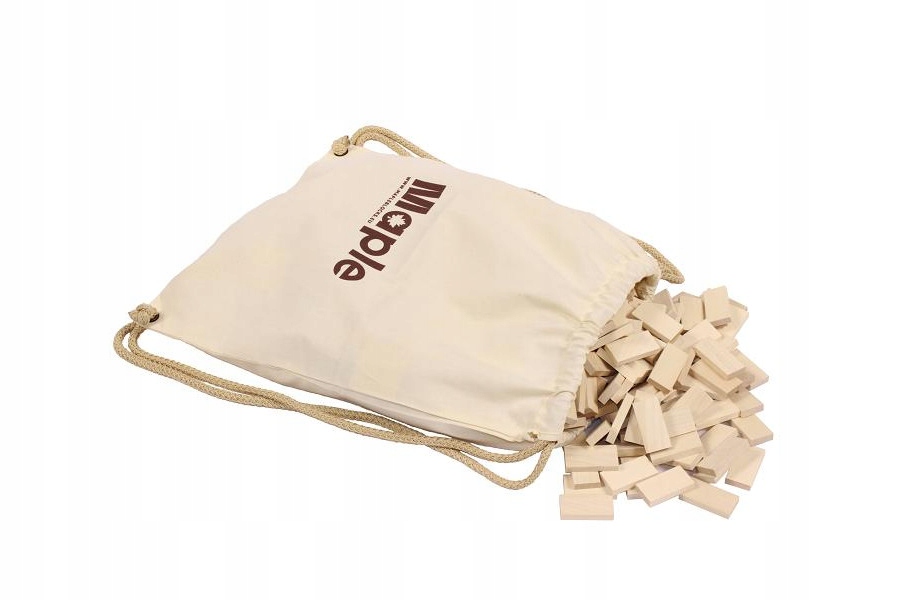 DREWNIANE KLOCKI MAPLE MINI EDUKACYJNE WOREK 250sz Marka Maple