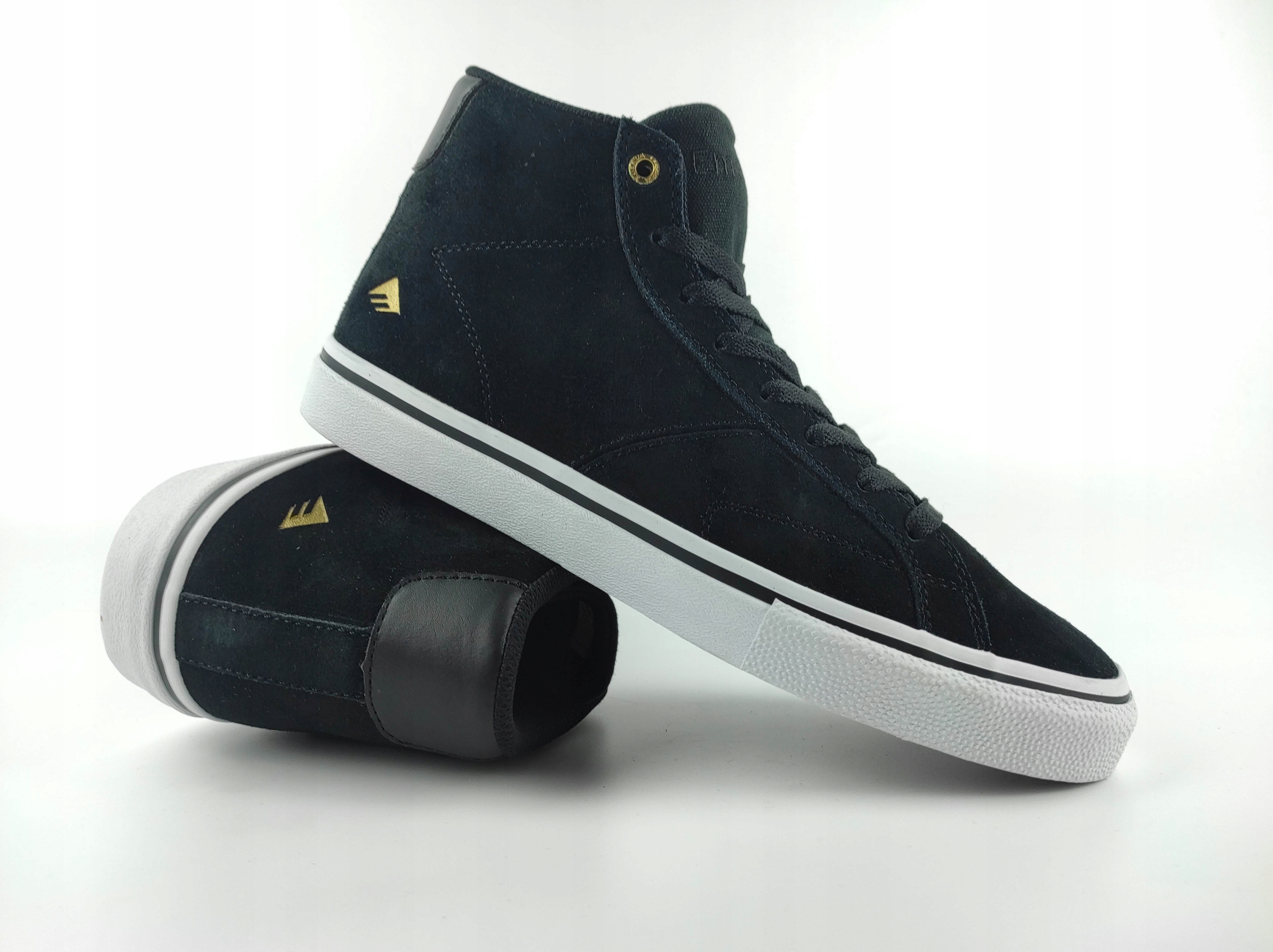 12 Pánské Boty Emerica Omen Hi black/WHITE/GOLD 6101000117-715 Kůže velikost 42