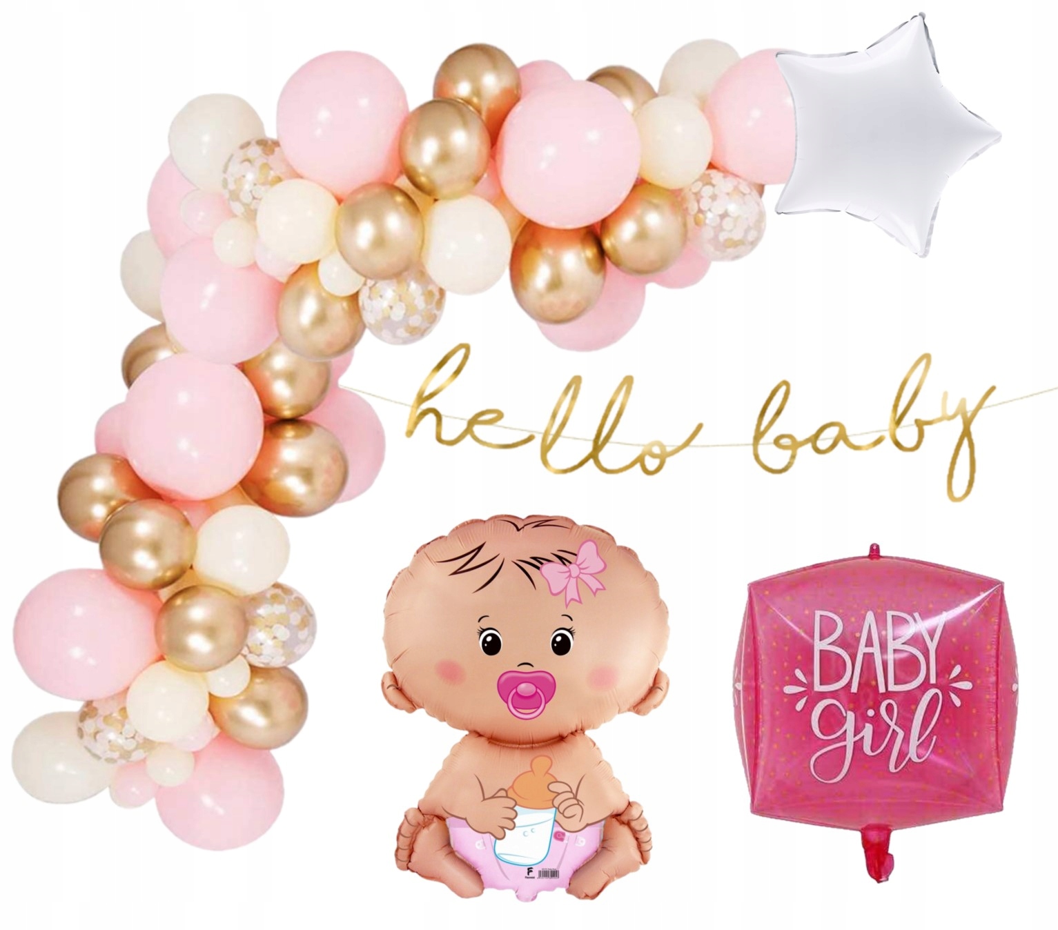 Wafer cost Meyella Baby Shower Girl Dziewczynka Dekoracje Balony 10723433110 - Allegro.pl