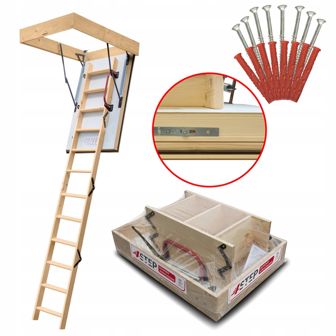 Schody Strychowe EXTREME 76mm 100x70 0,55 W/m2K H275cm WYŁAZ Wkręty GRATIS