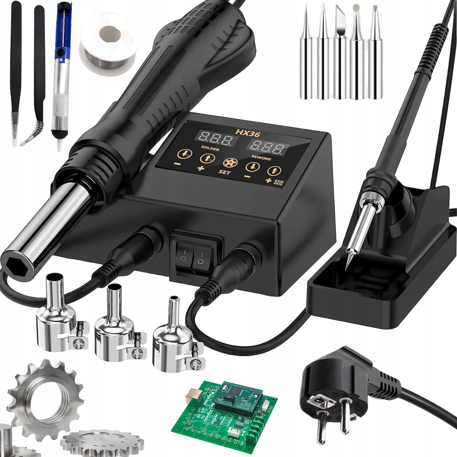Pájecí Stanice Svářečka Hot-air Horký Vzduch 5x Trysky Set
