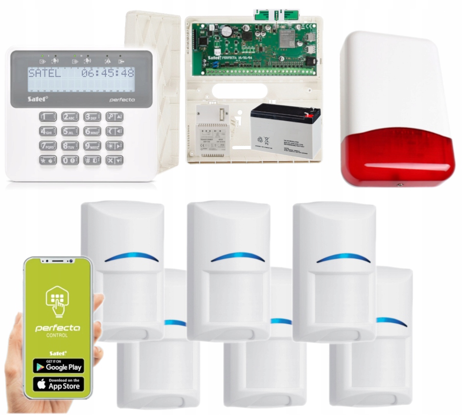 Alarm Satel Perfecta 64 M 6 Czujek Pir Antena Lte Syrena Alarmowa Aplikacja