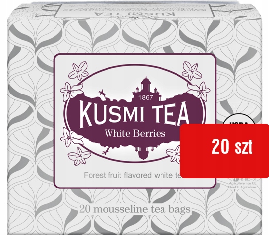 Levně White Berries bílý čaj v sáčcích Kusmi Tea s lesním ovocem 20 ks