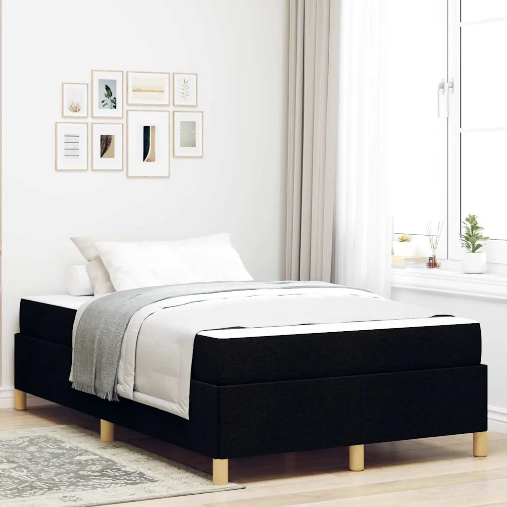 vidaXL Rám postele s matrací Černá 120 x 200 cm textil