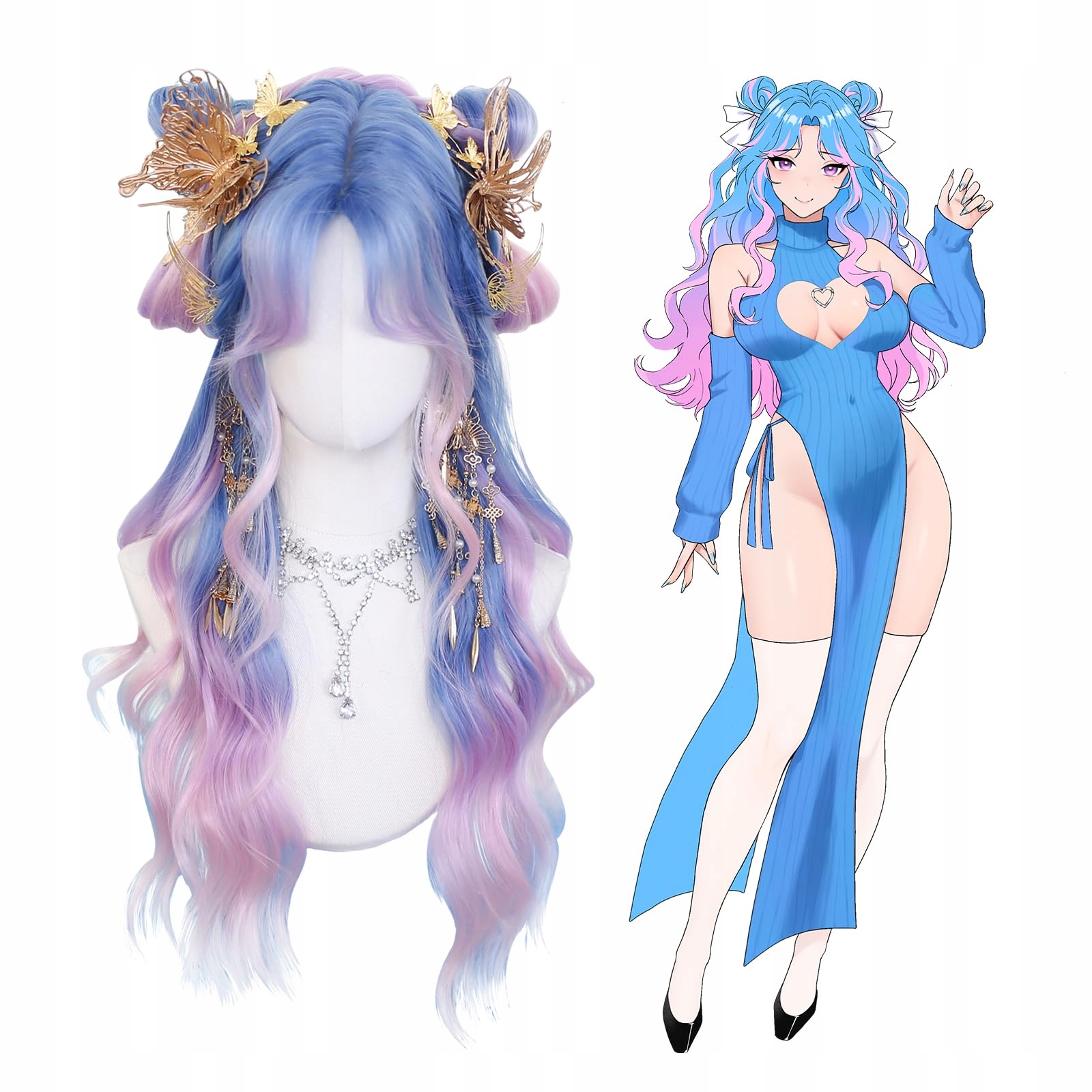 Koruraclub Dámská paruka Anime Cosplay Lolita Halloween Vlasy HoshiHime