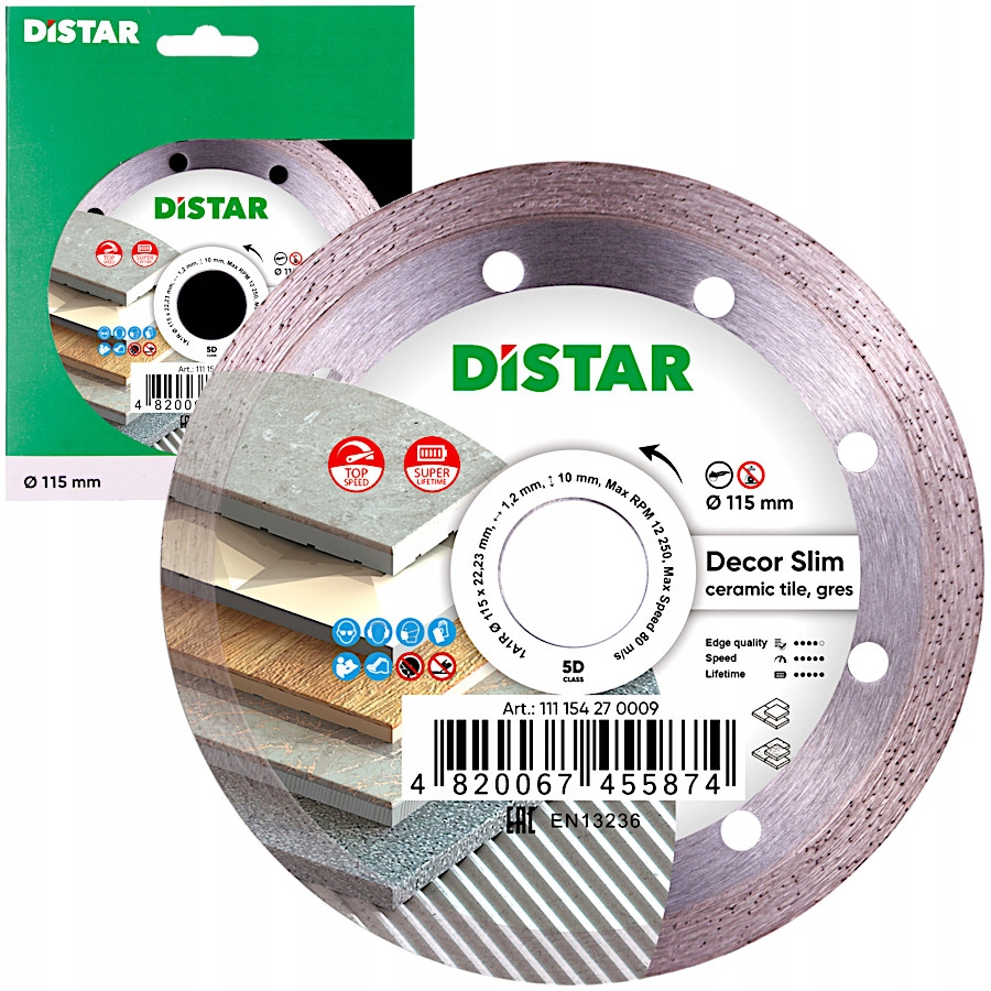 Distar Tarcza diamentowa 115mm ceramika porcelana