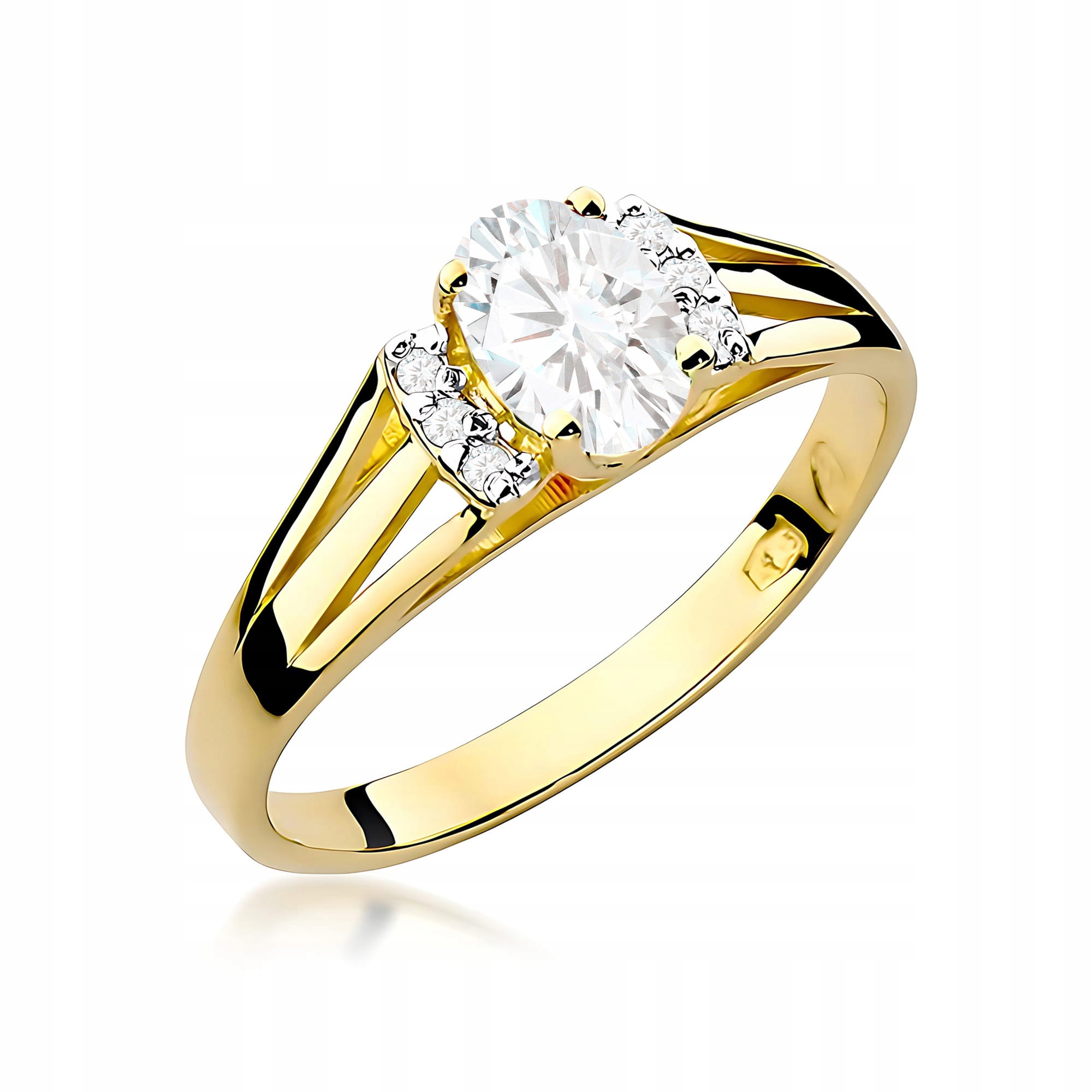 Zlatý Prstýnek 585 S Diamantem 0.45 ct Gravírování Bonus r25