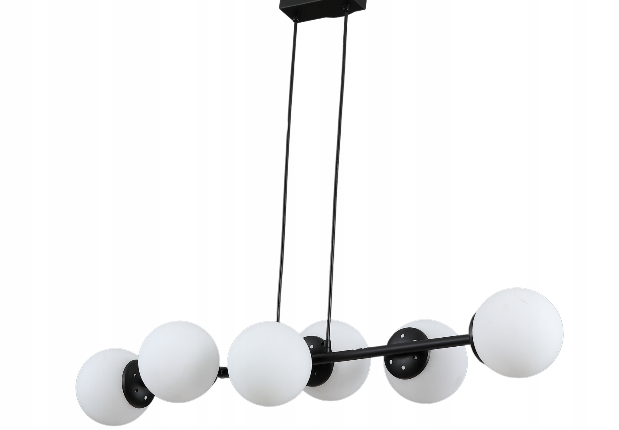 Závěsná Lampa Stropní Lustr Kule černá Moderní mléčná