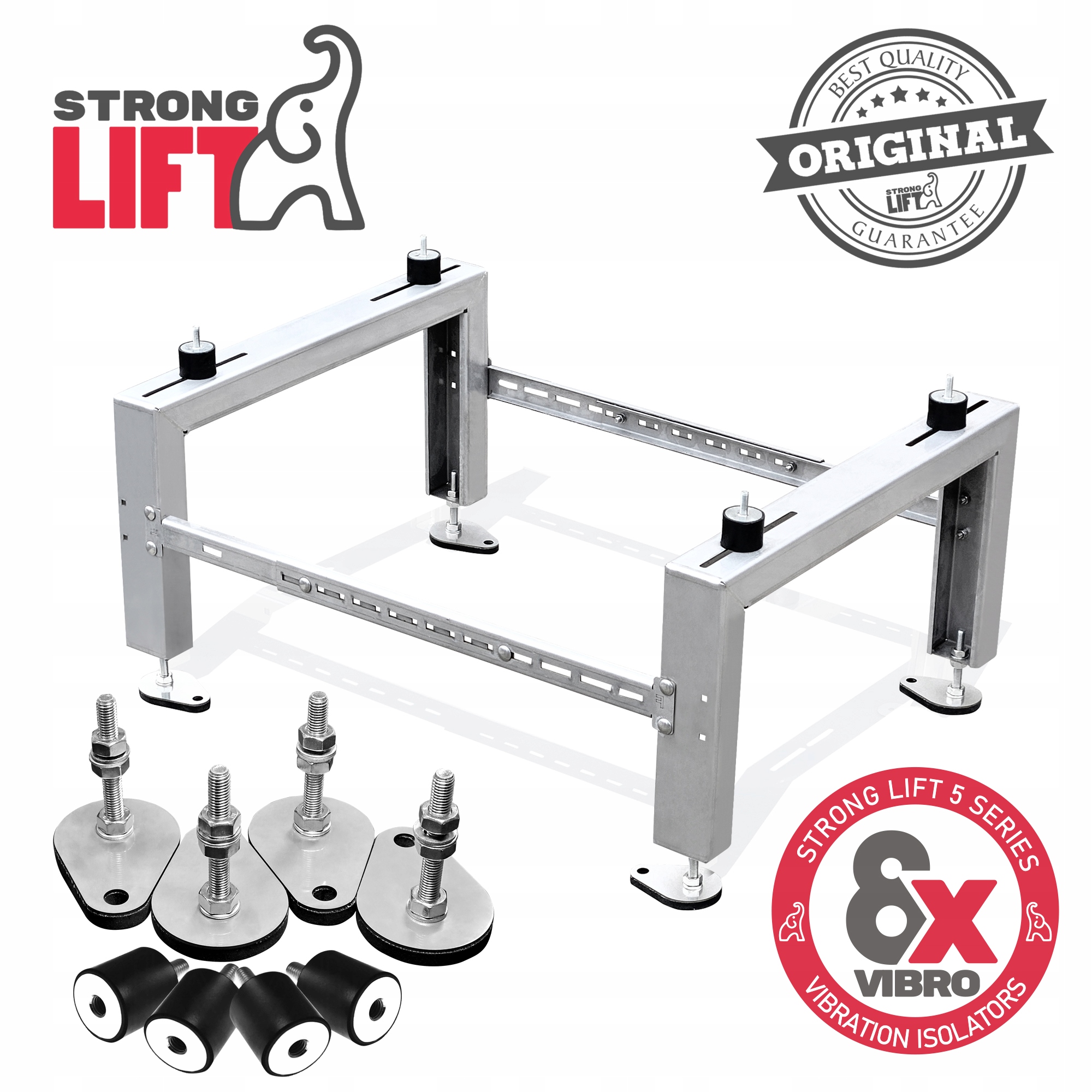 Podpora Stojan tepelného čerpadla klimatizácie 500 kg SL500X 8x Vibroizolácia!!! Inox