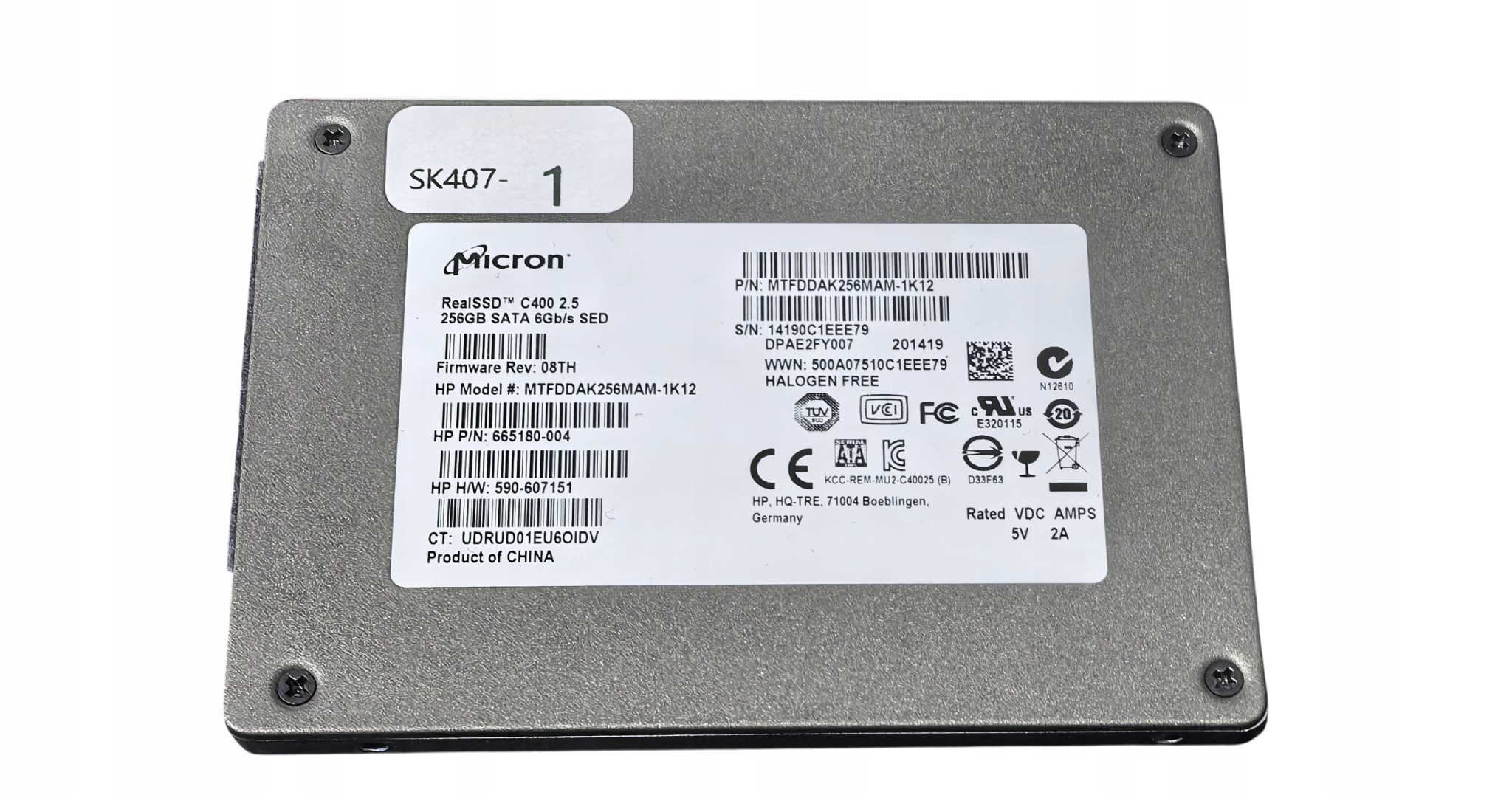 DYSK MICRON 256GB SSD SATA 6G 2,5 C400