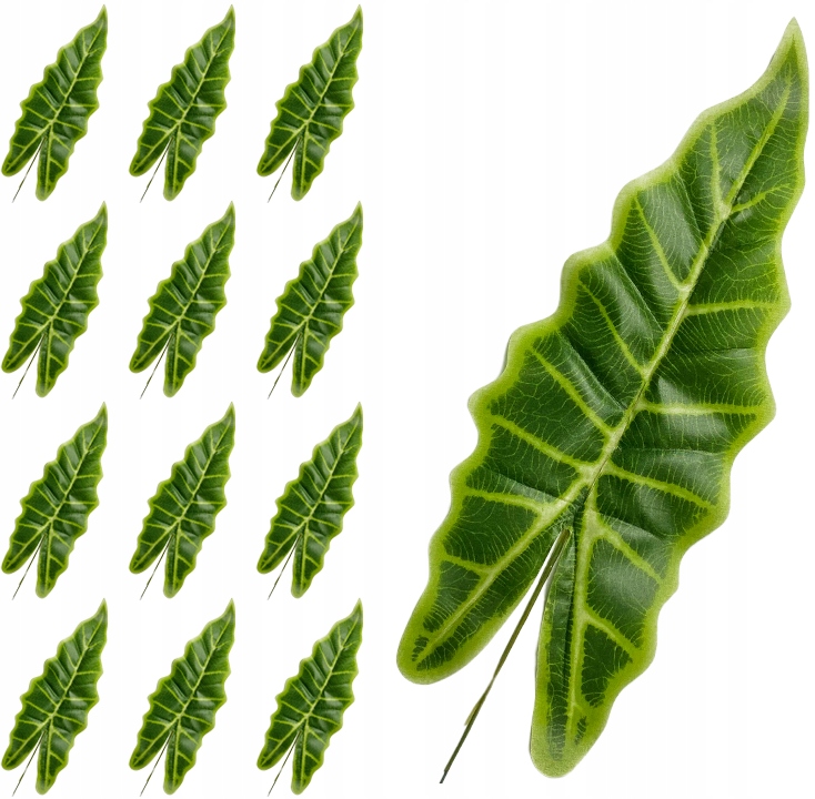 

12x Liść Sztuczny Alokazja Gałązka Dekoracyjna