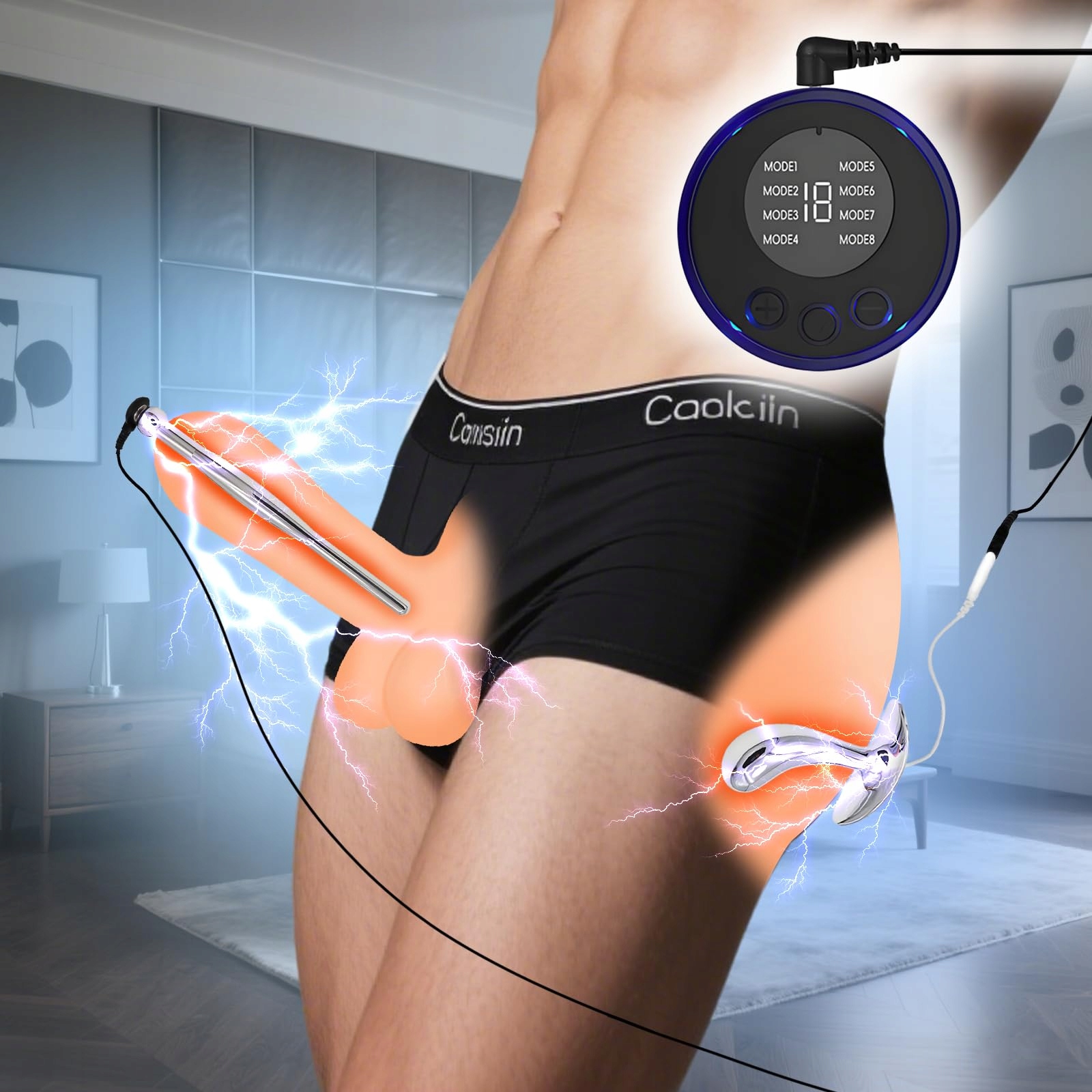 AMAZBEE Masażer Prostaty z Wtyczką Uretralną Elektroda Metalowa Stymulacja — miniatura 3