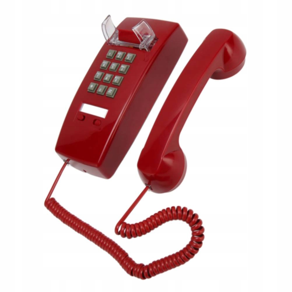 Drátový Stolní Telefon, Závěsné Ovládání Hlasitosti Sluchátka, Červená Barva