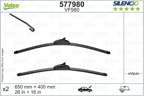 

Valeo Pióra Wycieraczek 650MM+400MM