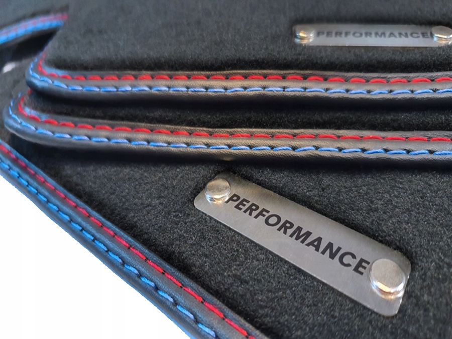 Dywaniki do Bmw 3 F30 F31 2011-2018 welurowe Premium logo Performance
