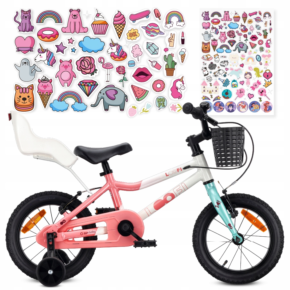 Rower dziecięcy 14 cali dla dziewczynki Lekki aluminiowy 7,2 kg Fotelik