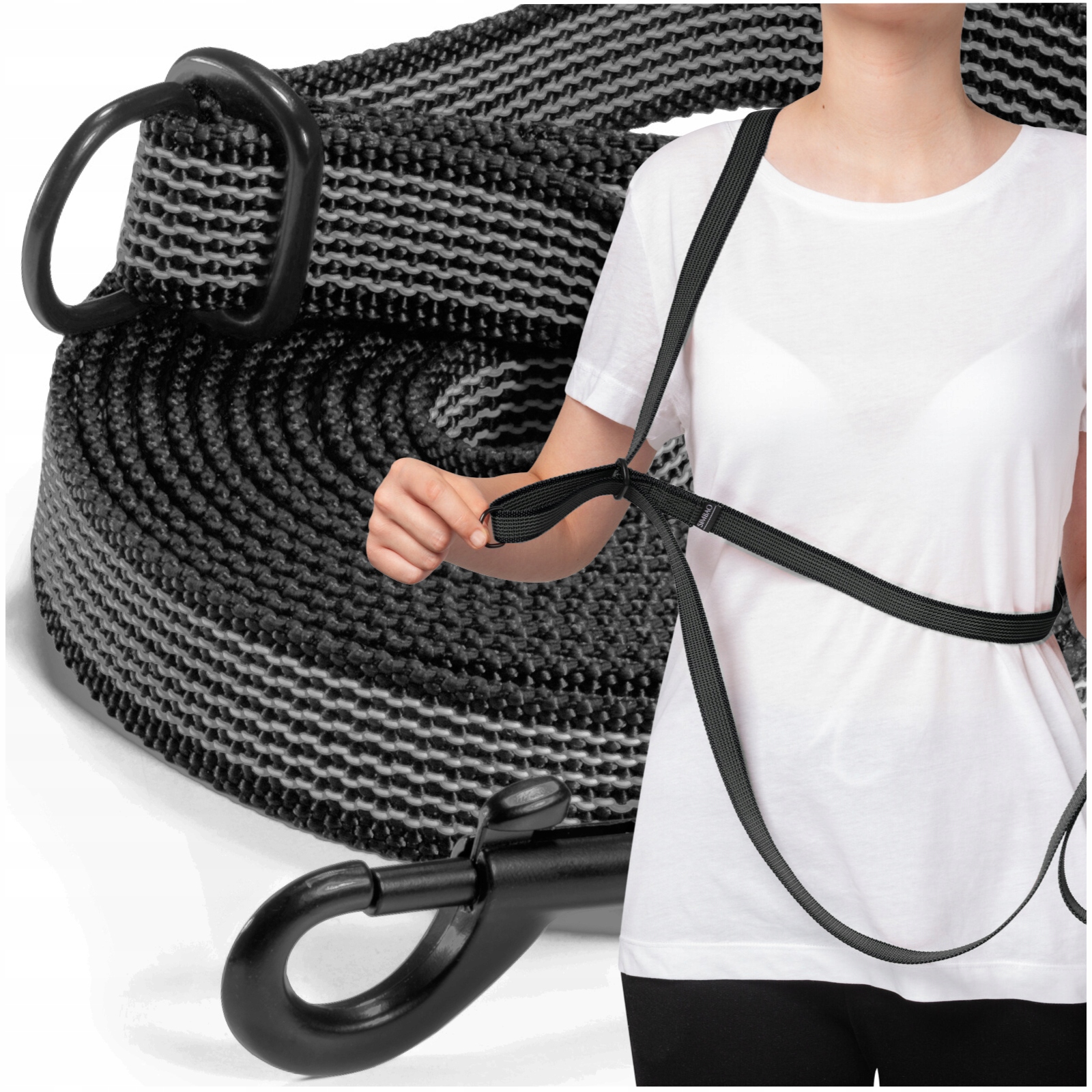 Smycz dla psa 3m z gumowymi przeszyciami antypoślizgowa regulowana Simbao