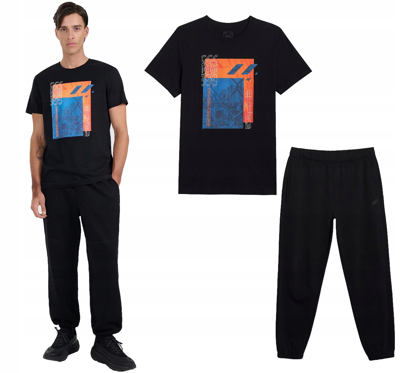 Pánská sportovní souprava 4F tričko a kalhoty velikosti S