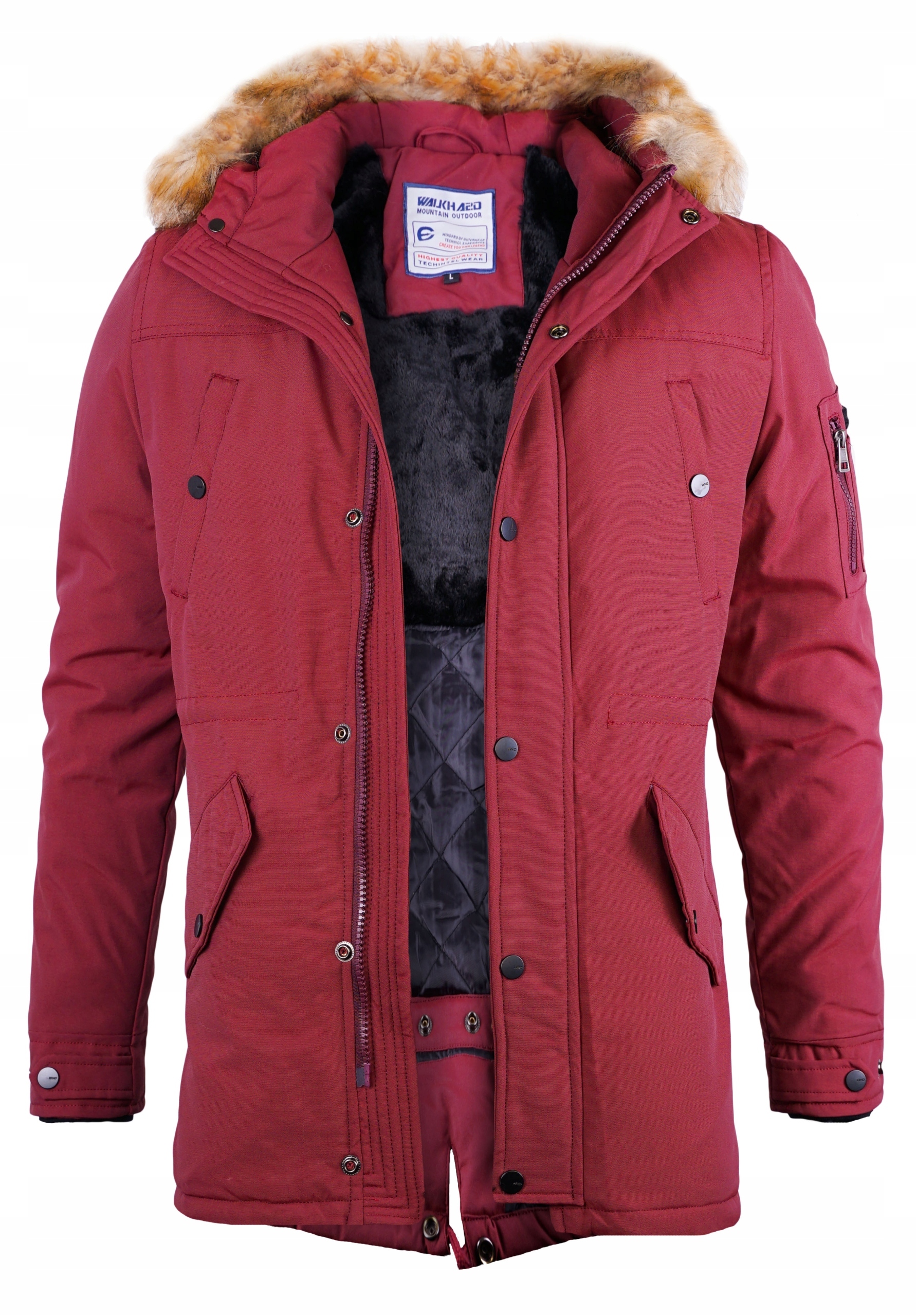 Pánská zimní bunda s kapucí vínová Whd BK192 L