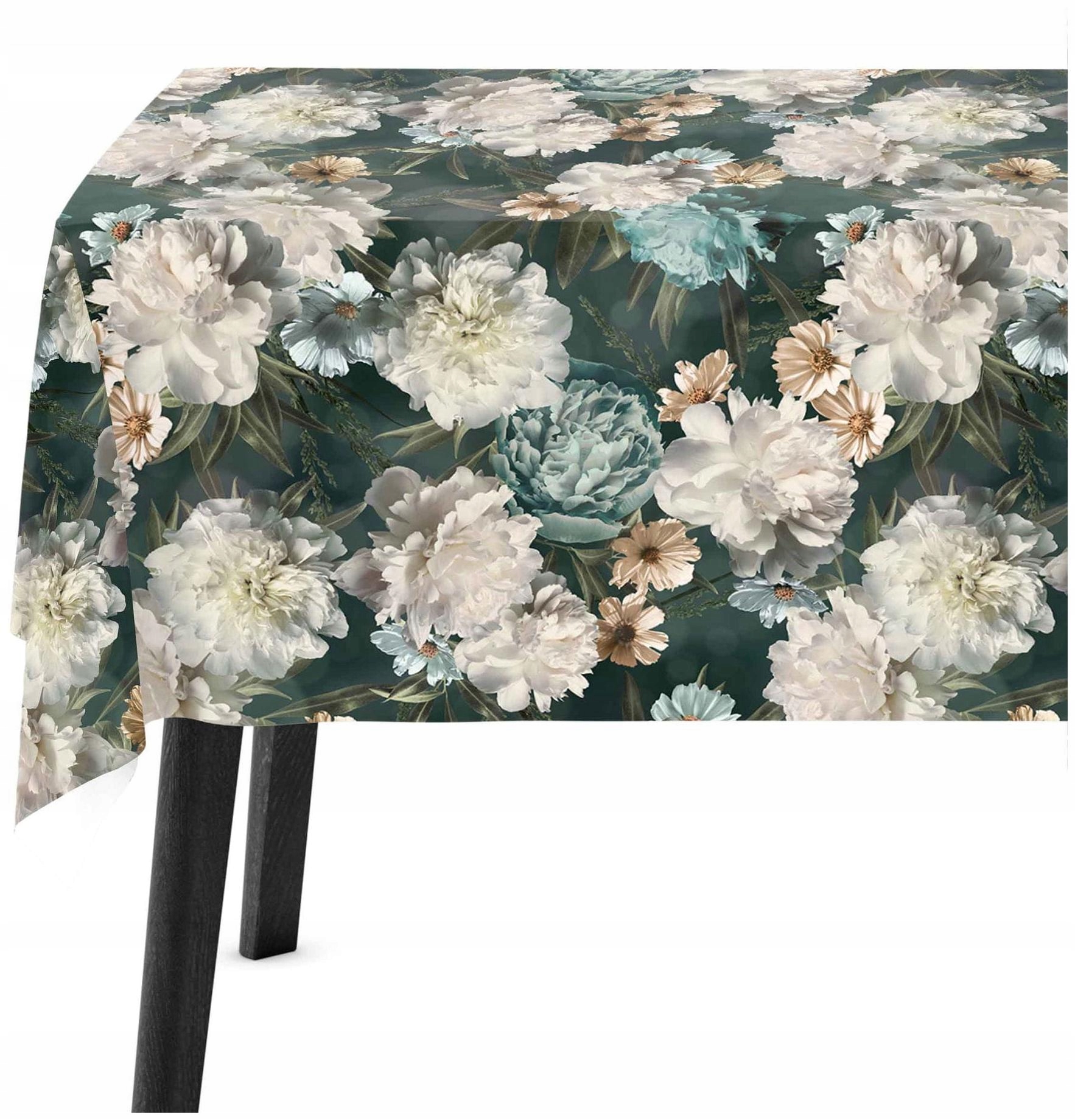 Ubrus na stůl 140x220 Zelený Květiny 9202