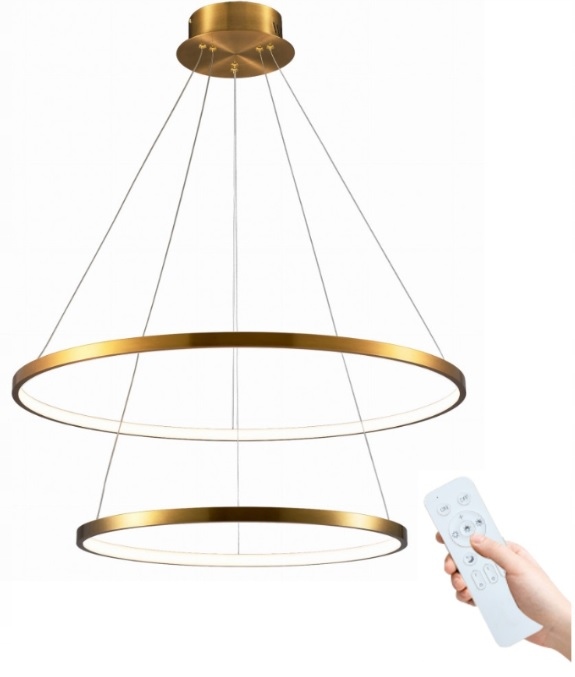 Lampa Wisząca Led 2 Ringi Sufitowa żyrandol 74W