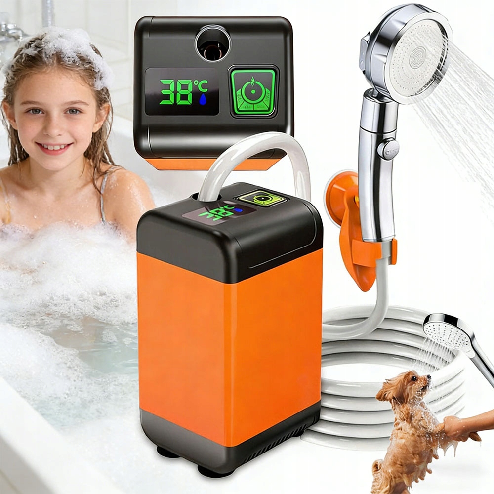 Prysznic Turystyczny Prysznic Kempingowy Usb 6000MAH 180MIN 6-8L Min 3TRYBY