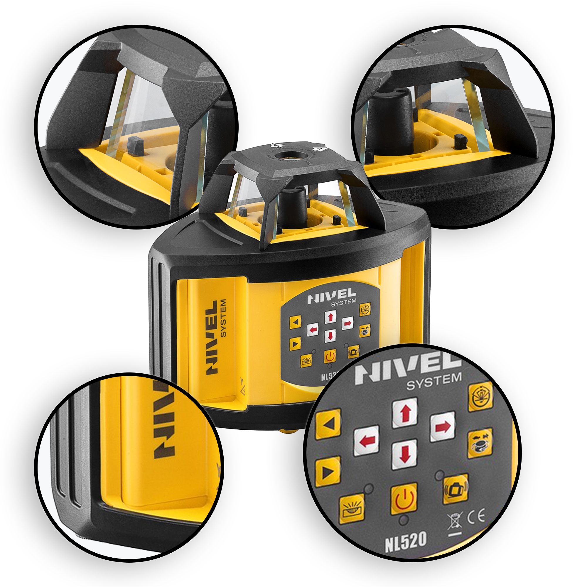 Niwelator rotacyjny Nivel NL520 500 m IP54 Waga produktu z opakowaniem jednostkowym 5.6 kg