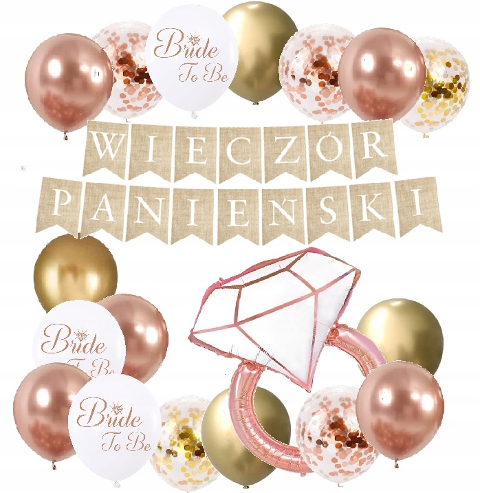 

Balony zestaw Dekoracji na Wieczór Panieński rose