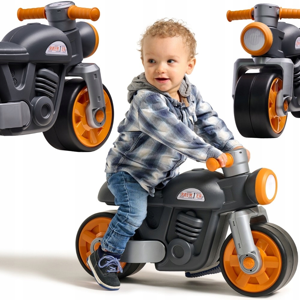 Jeździk Motorek Rowerek Biegowy Odpychacz Ciche Koła Retro Czarny 12m+ Falk