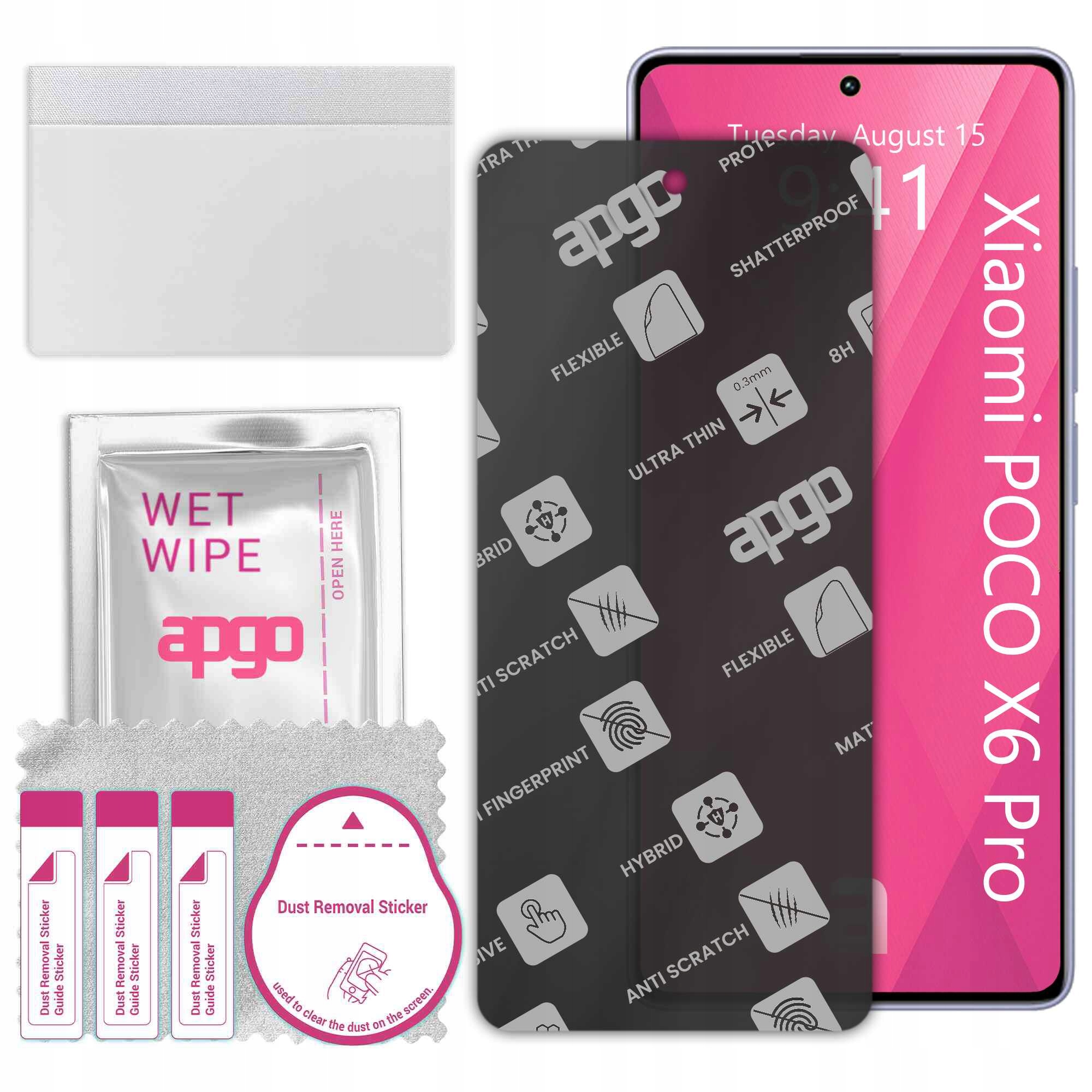 Szkło Hybrydowe Matowe do Xiaomi Poco X6 Pro, zamiennik hartowanego