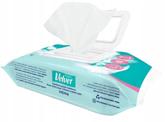 VELVET INTIMA 2W1 NAWILŻANY PAPIER TOALETOWY CHUSTECZKI DO HIGIENY INTYMNEJ Marka VelvetCARE