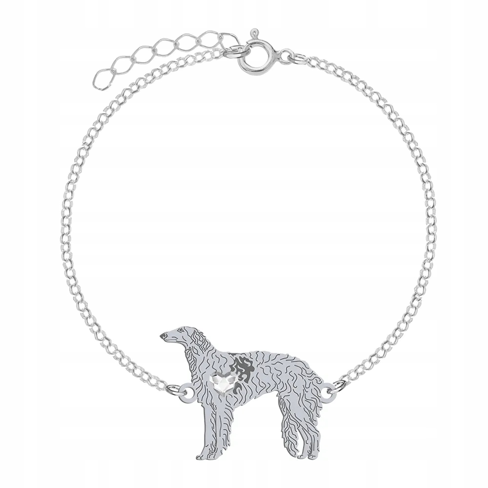 Náramek se psem Ruský chrt Borzoj 925 Šperky Dedikace Bonus