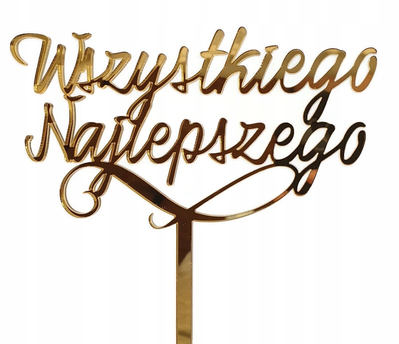 

Topper złoty napis Wszystkiego najlepszego złote