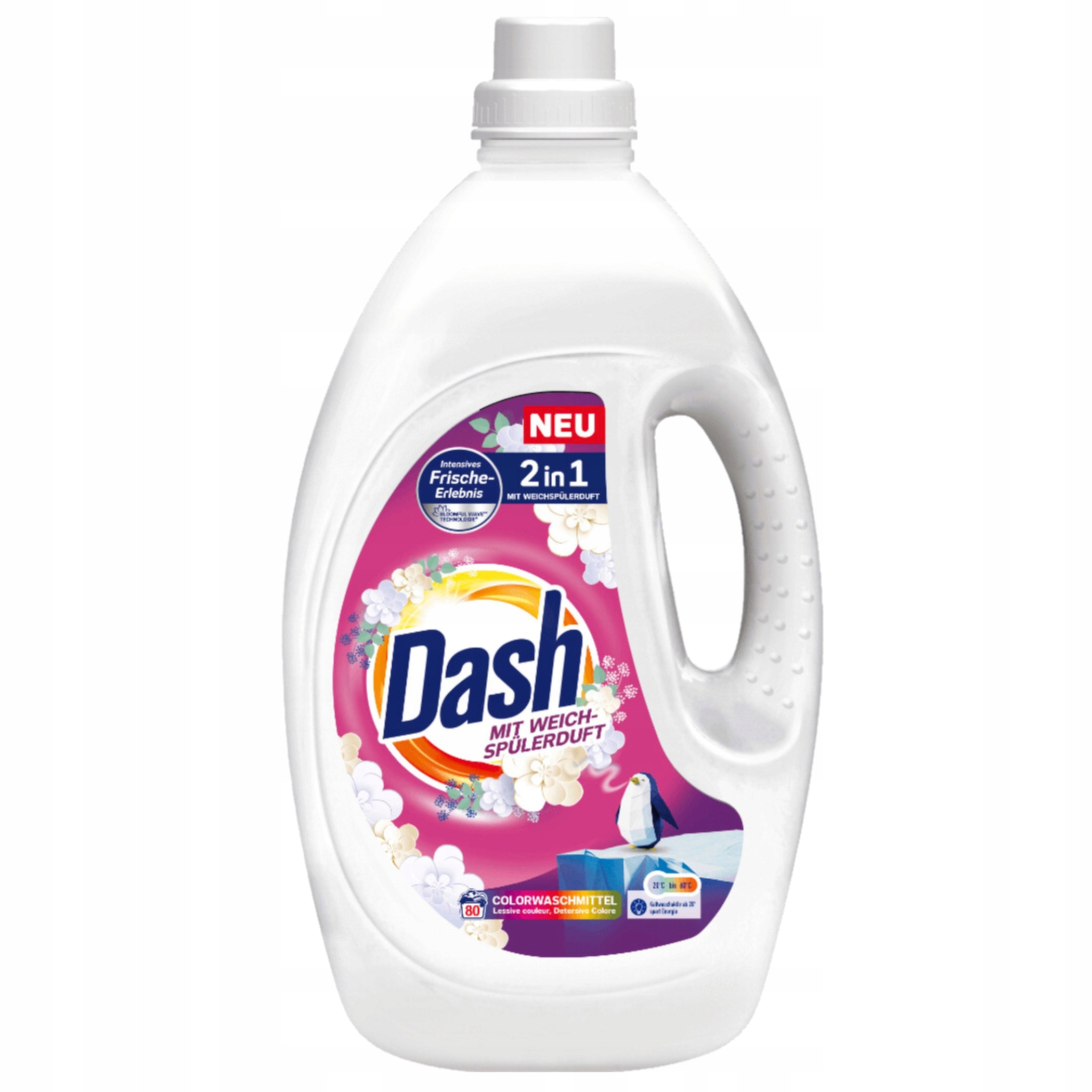 Levně Tekutý prací prostředek na barvu Dash Color 2in1 80 praní 3,6 l
