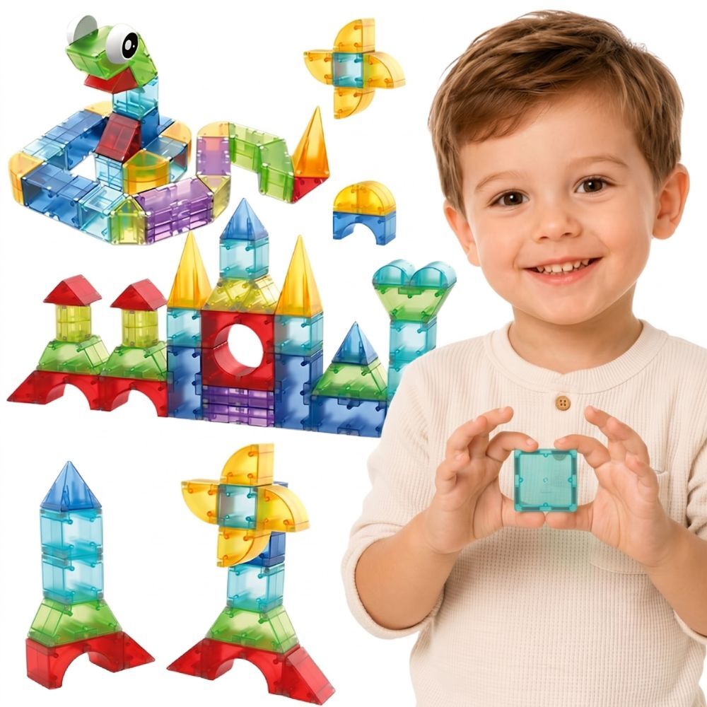 Klocki Magnetyczne Konstrukcyjne Edukacyjne 3D Sześcian Zestaw 63 el Woopie