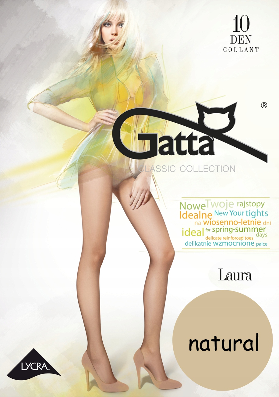 

Gatta rajstopy Laura lycra 10 den Natural 5 XL
