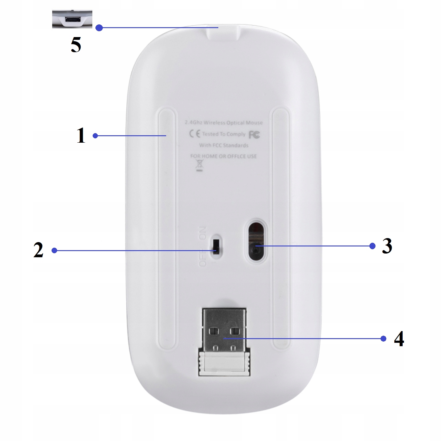 MYSZ BEZPRZEWODOWA CIENKA 2400 DPI AKUMULATOR |USB Sensor optyczny