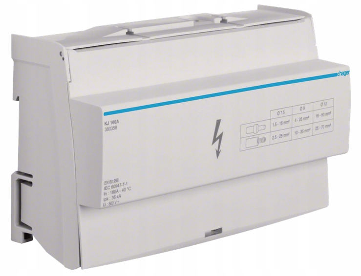 Blok rozdzielczy 4-polowy In=160A Hager KJ160A
