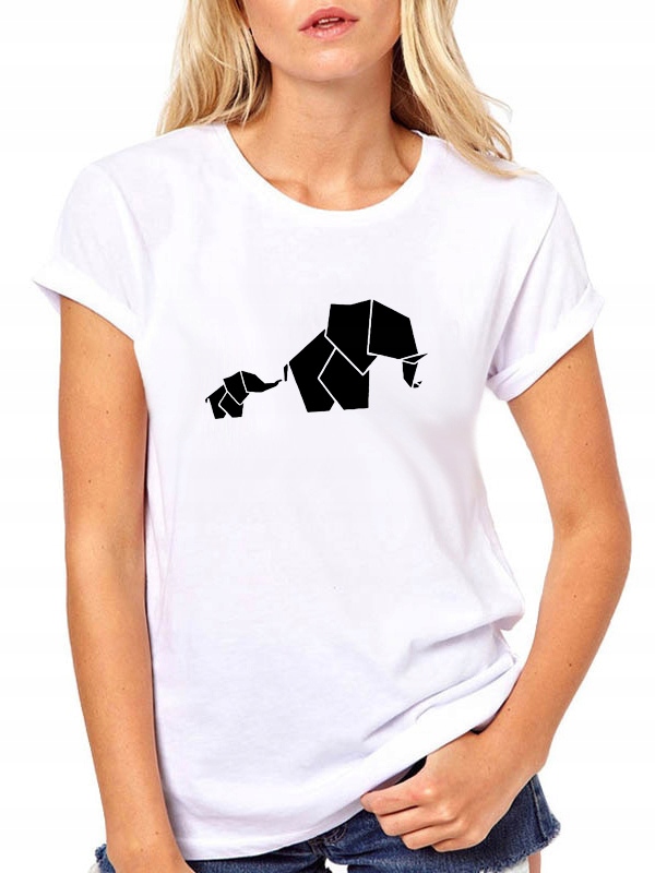 T-SHIRT KOSZULKA DAMSKA Z NADRUKIEM SŁONIE XXL