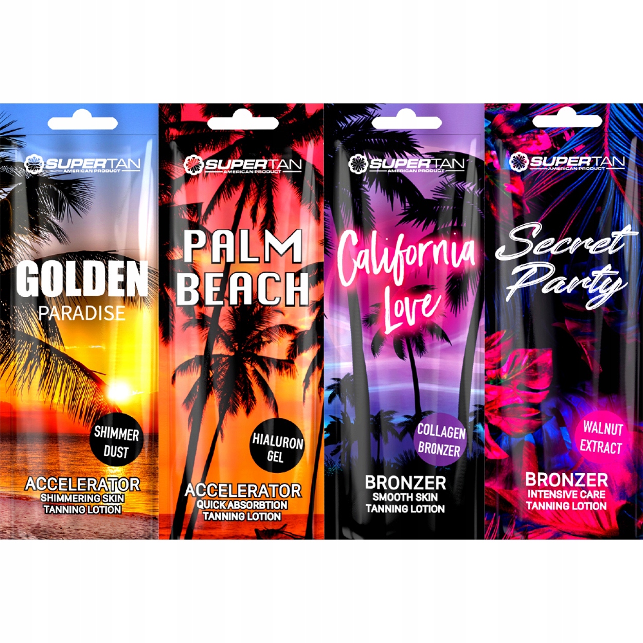 Sada 40 kusů Supertan Opalovací sáčky 4 druhů po 10 ks