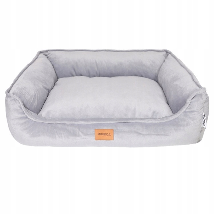 Legowisko Posłanie Kojec Dla Małego Psa Kota Minky M Jasnoszary 60x50cm