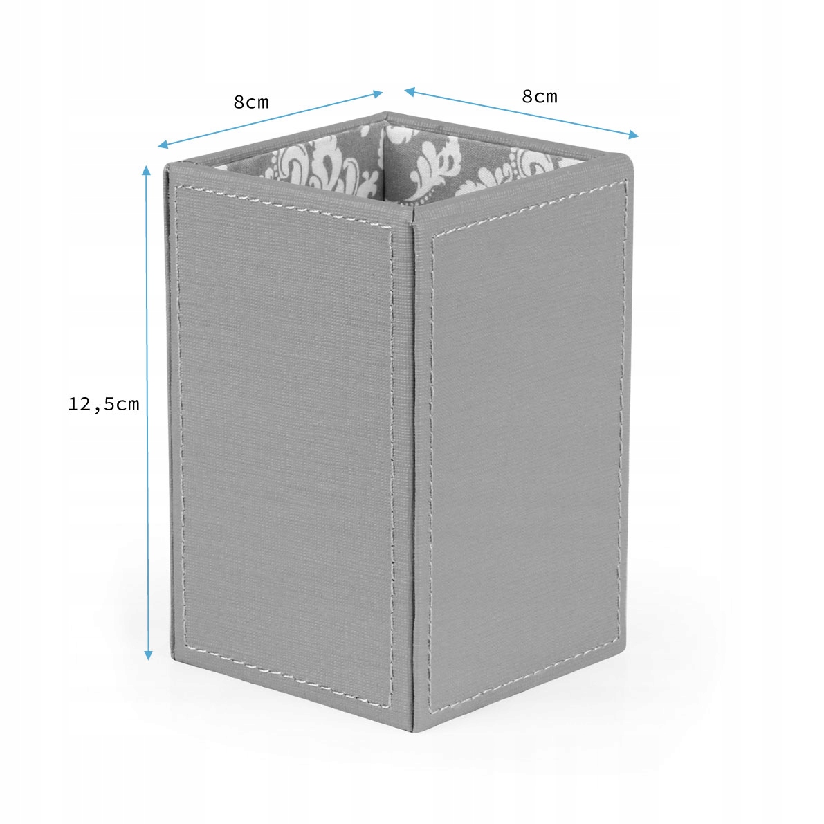 Przybornik biurowy organizer stojak szary 12 cm Przeznaczenie na długopisy na karteczki