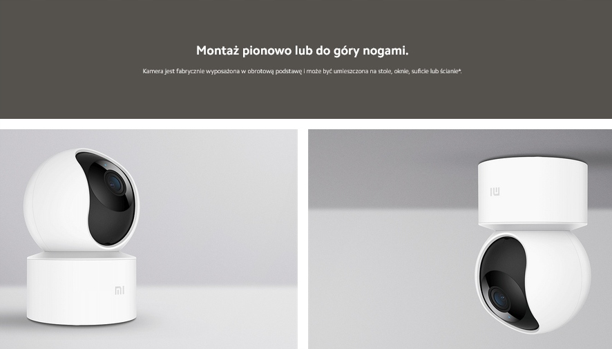 KAMERA IP WIFI WEWNĘTRZNA OBROTOWA FULL HD SMART XIAOMI CAMERA ANDROID IOS Informacje o bezpieczeństwie CE