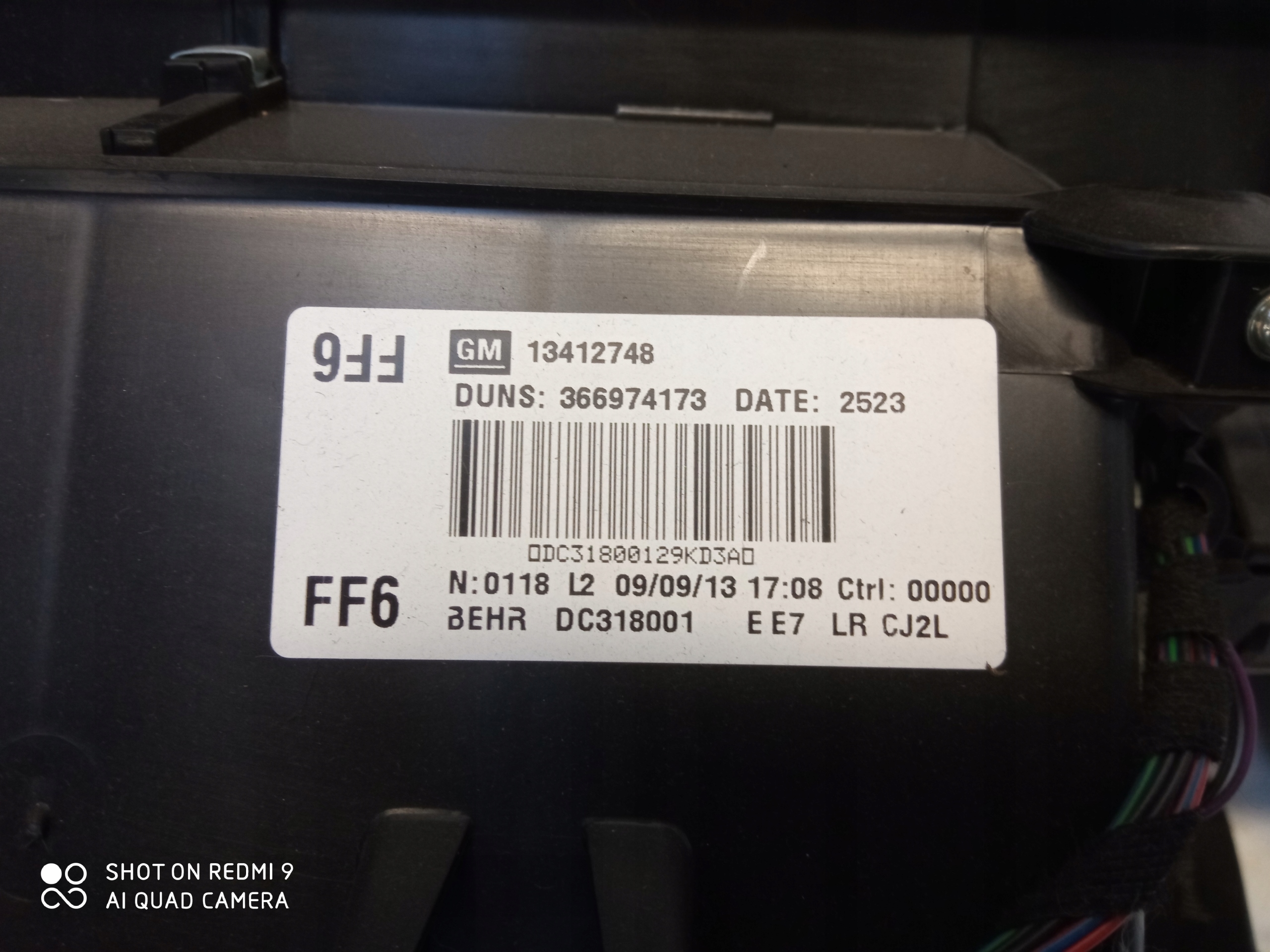 OPEL ASTRA J heater heating FF6 13412748