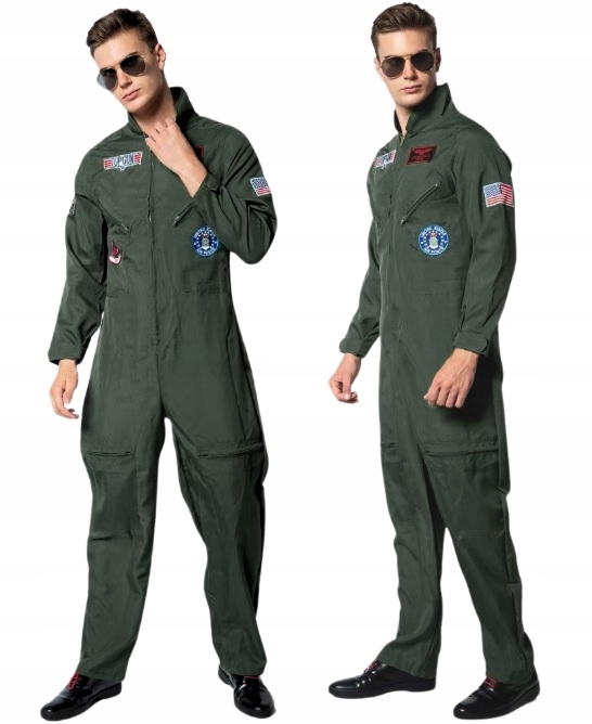 Kostým Pilota Letadla Pilot Lotnik Top Gun Kombinéza 152 158 Xs S