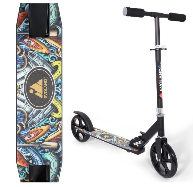 Składana hulajnoga dla dzieci 2-kołowa Evoland Scooter S200D Czarna