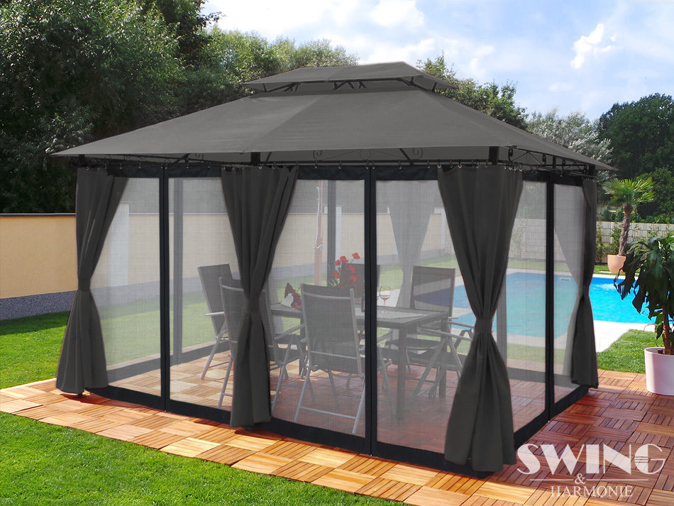 PAWILON OGRODOWY 3x4 NAMIOT OGRODOWY ZASŁONY MOSKITIERA OŚWIETLENIE LED Producent inna