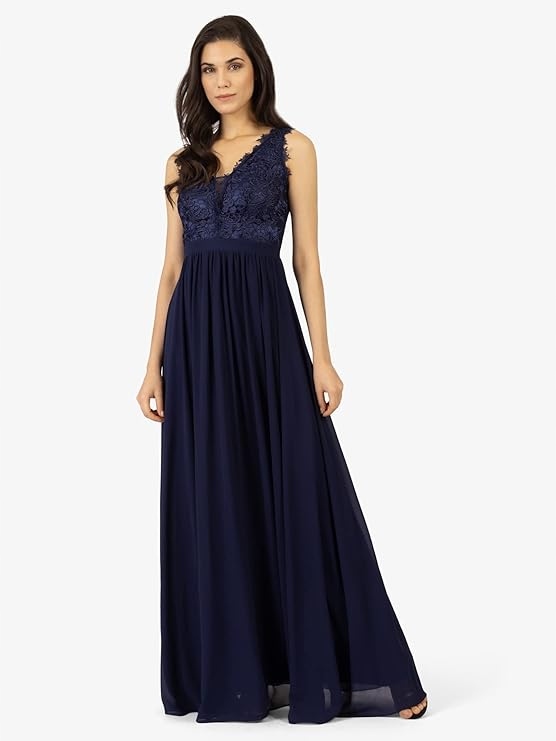 Apart Fashion Tmavě Modrá Šaty S MIDI Krajkou 38 6FA